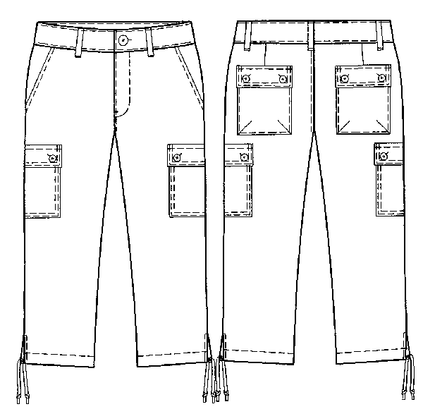 クロップドカーゴパンツ型紙